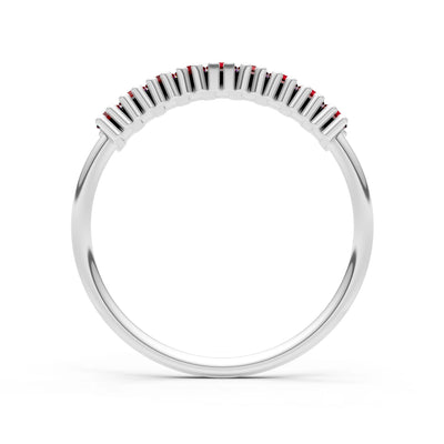 Baguette Gemstone Dainty Prong Bar Set Half Band