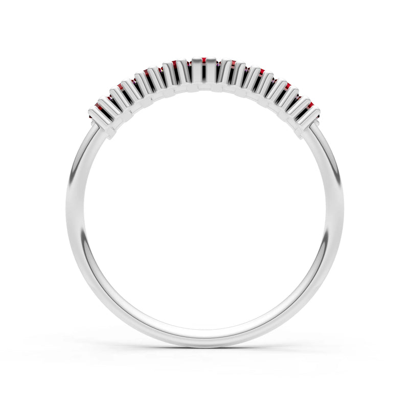 Baguette Gemstone Dainty Prong Bar Set Half Band
