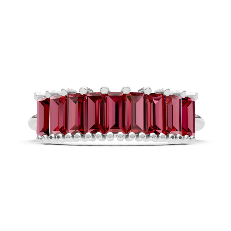 Baguette Gemstone Dainty Prong Bar Set Half Band