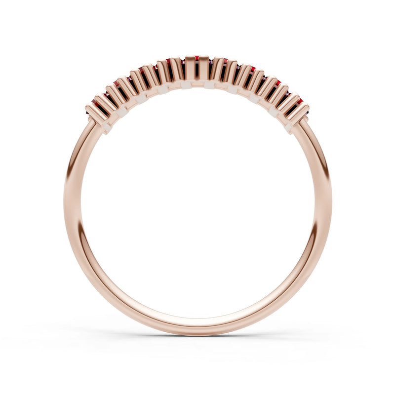 Baguette Gemstone Dainty Prong Bar Set Half Band