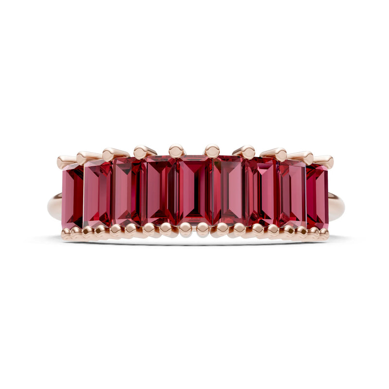 Baguette Gemstone Dainty Prong Bar Set Half Band