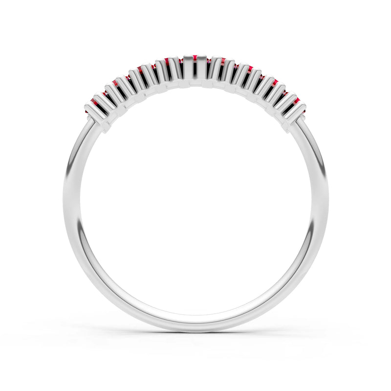 Baguette Gemstone Dainty Prong Bar Set Half Band