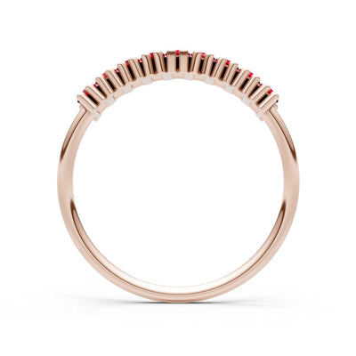 Baguette Gemstone Dainty Prong Bar Set Half Band