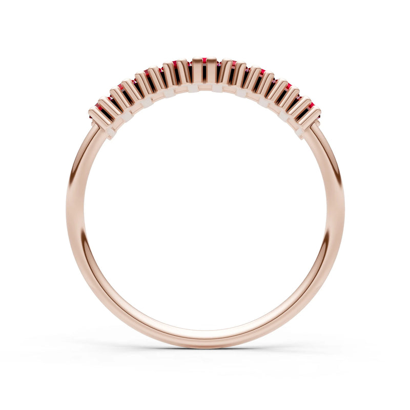 Baguette Gemstone Dainty Prong Bar Set Half Band