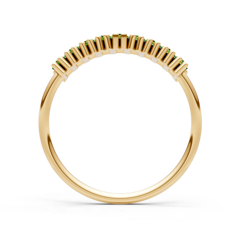 Baguette Gemstone Dainty Prong Bar Set Half Band