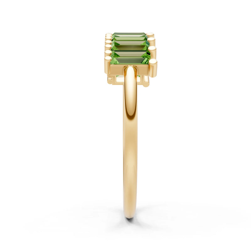 Baguette Gemstone Dainty Prong Bar Set Half Band