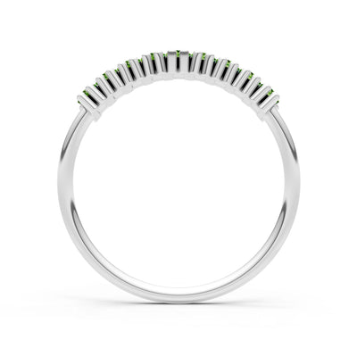 Baguette Gemstone Dainty Prong Bar Set Half Band