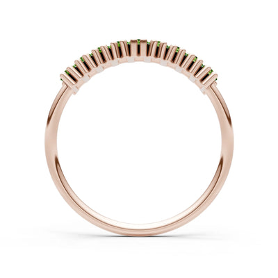 Baguette Gemstone Dainty Prong Bar Set Half Band