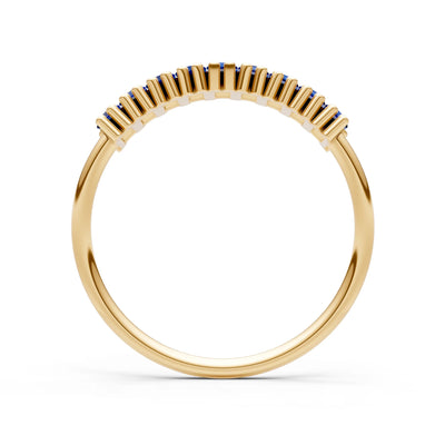 Baguette Gemstone Dainty Prong Bar Set Half Band