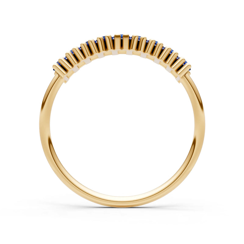Baguette Gemstone Dainty Prong Bar Set Half Band