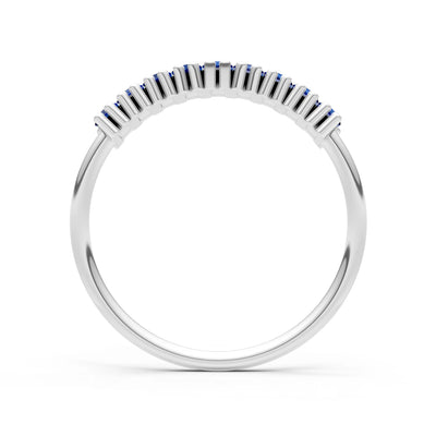Baguette Gemstone Dainty Prong Bar Set Half Band