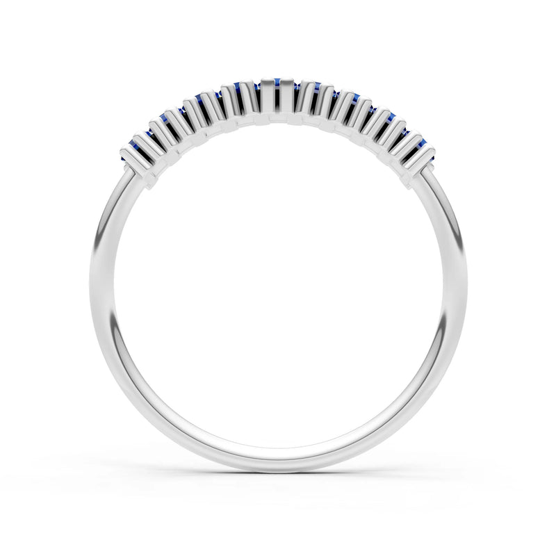 Baguette Gemstone Dainty Prong Bar Set Half Band