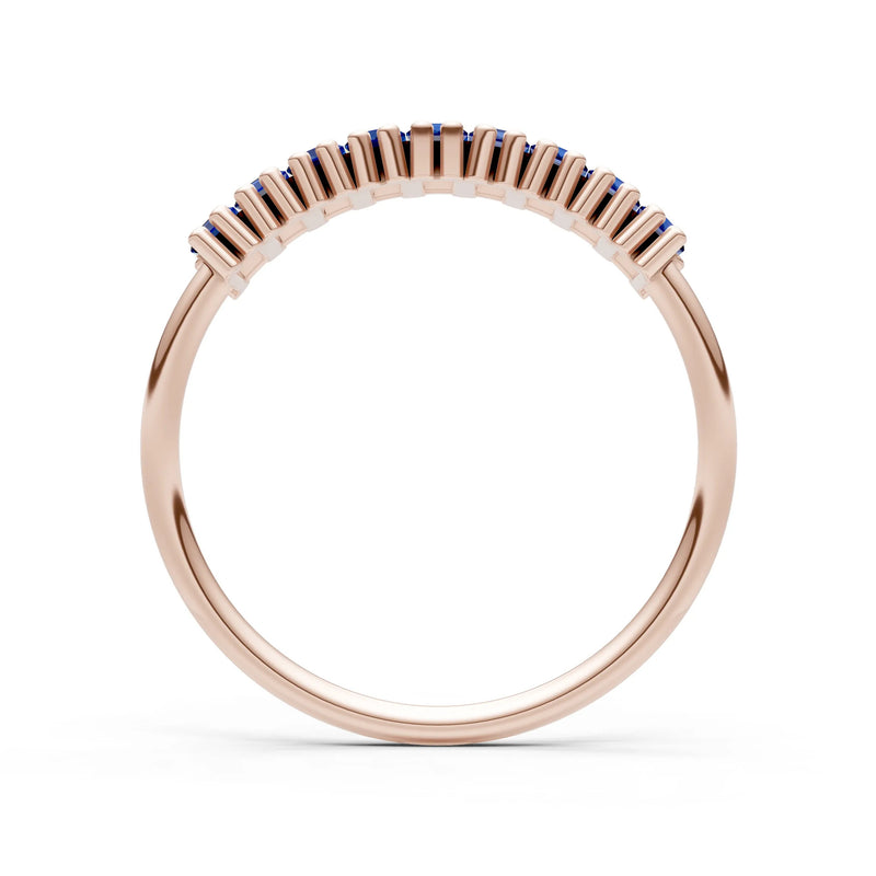 Baguette Gemstone Dainty Prong Bar Set Half Band