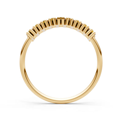 Baguette Gemstone Dainty Prong Bar Set Half Band