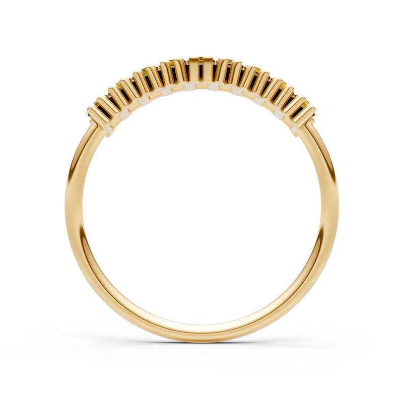 Baguette Gemstone Dainty Prong Bar Set Half Band