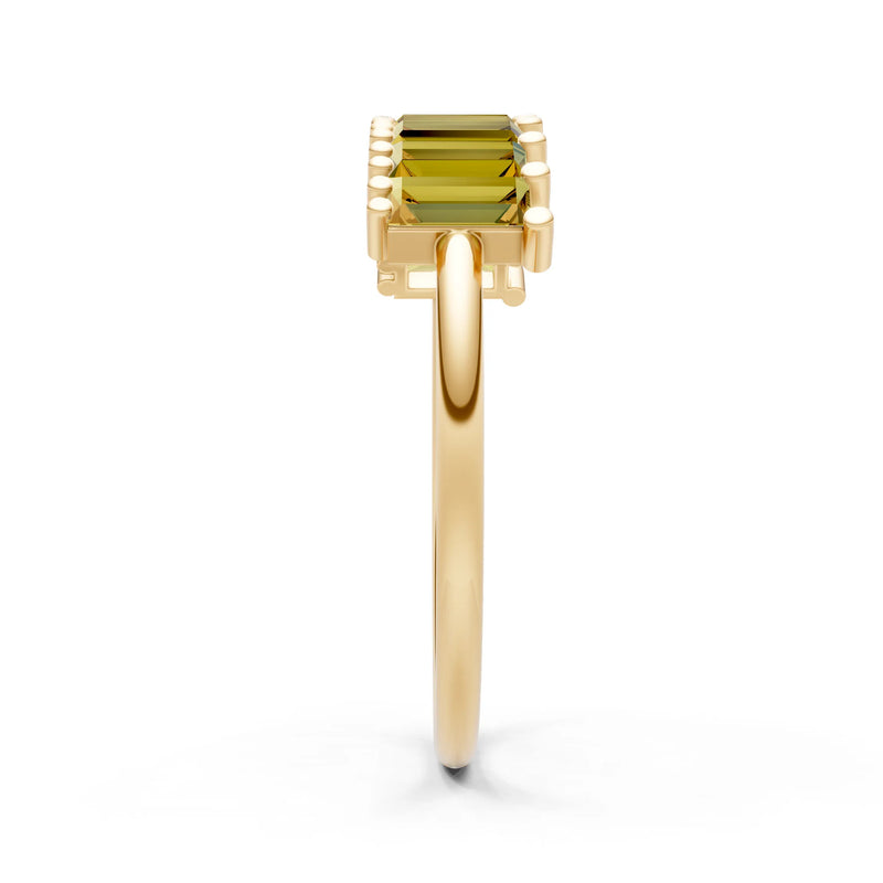 Baguette Gemstone Dainty Prong Bar Set Half Band