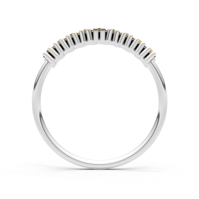 Baguette Gemstone Dainty Prong Bar Set Half Band