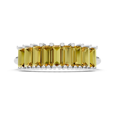 Baguette Gemstone Dainty Prong Bar Set Half Band