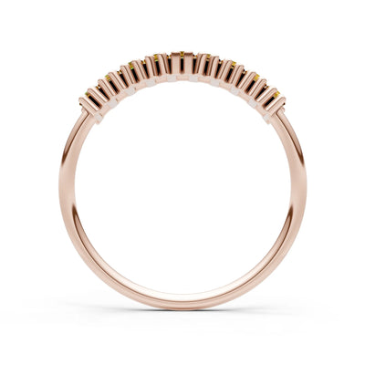 Baguette Gemstone Dainty Prong Bar Set Half Band