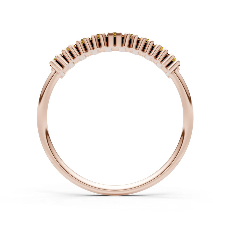 Baguette Gemstone Dainty Prong Bar Set Half Band