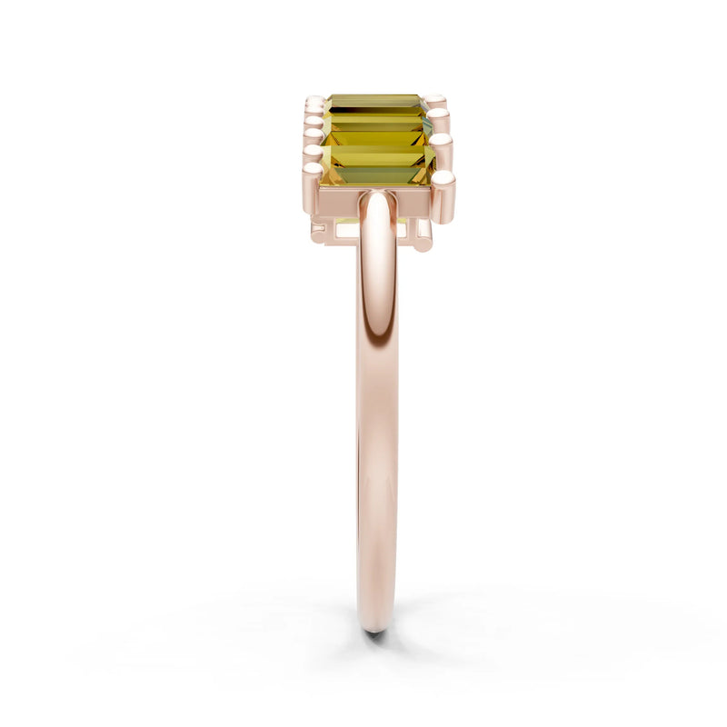 Baguette Gemstone Dainty Prong Bar Set Half Band