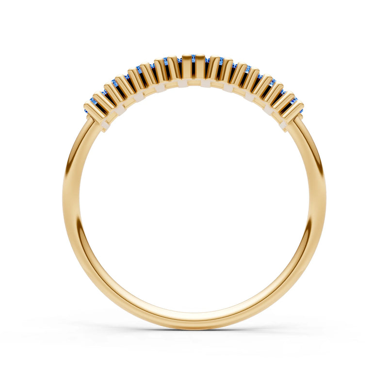 Baguette Gemstone Dainty Prong Bar Set Half Band