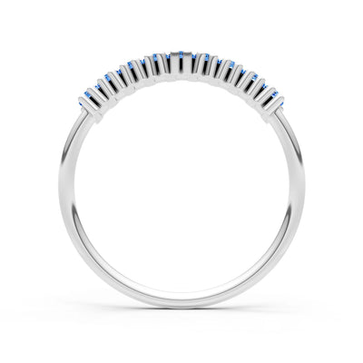 Baguette Gemstone Dainty Prong Bar Set Half Band