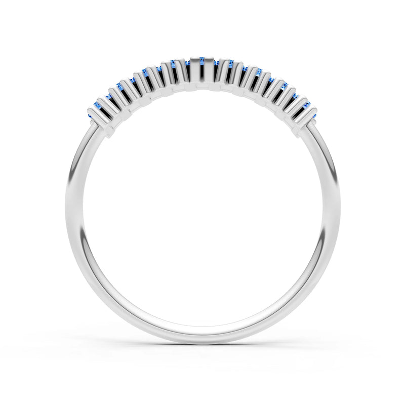Baguette Gemstone Dainty Prong Bar Set Half Band