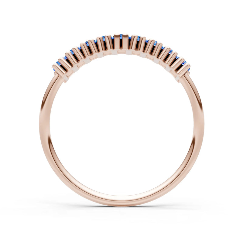 Baguette Gemstone Dainty Prong Bar Set Half Band