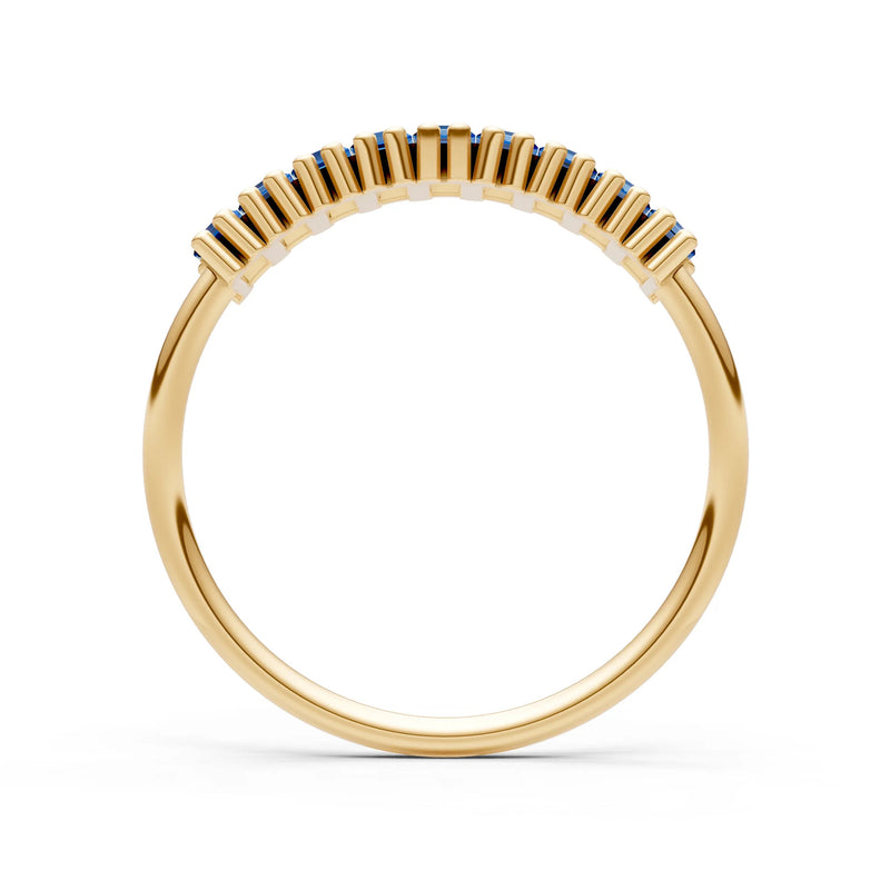Baguette Gemstone Dainty Prong Bar Set Half Band