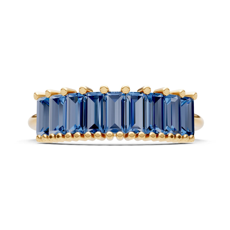 Baguette Gemstone Dainty Prong Bar Set Half Band