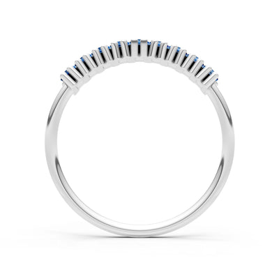 Baguette Gemstone Dainty Prong Bar Set Half Band