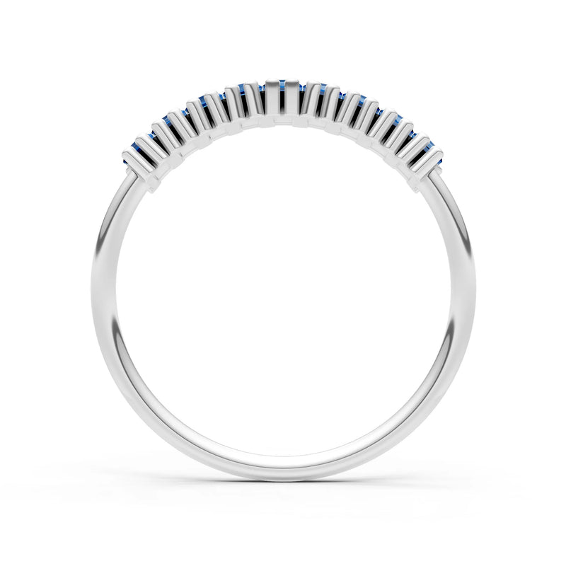 Baguette Gemstone Dainty Prong Bar Set Half Band