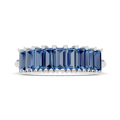 Baguette Gemstone Dainty Prong Bar Set Half Band