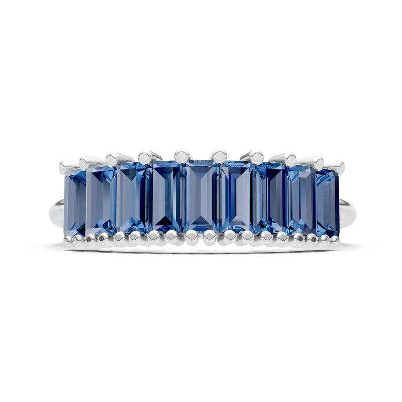 Baguette Gemstone Dainty Prong Bar Set Half Band