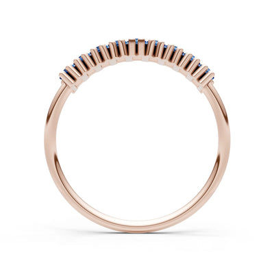 Baguette Gemstone Dainty Prong Bar Set Half Band