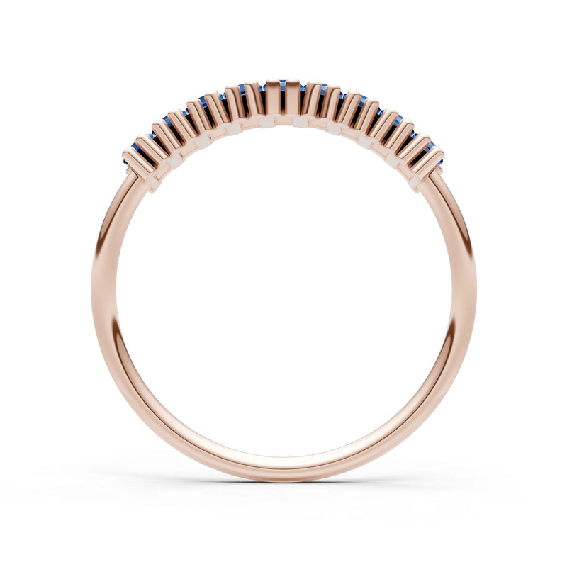 Baguette Gemstone Dainty Prong Bar Set Half Band