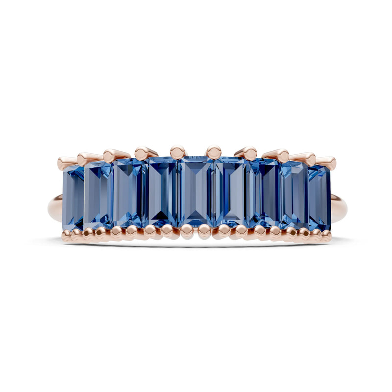 Baguette Gemstone Dainty Prong Bar Set Half Band