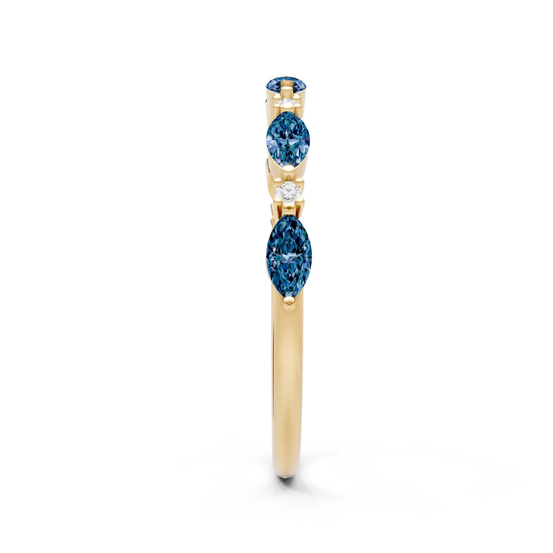 Alexandrite Dainty Alternating Prong Station Marquise & Round Half Band