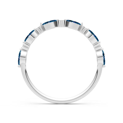 Alexandrite Dainty Alternating Prong Station Marquise & Round Half Band