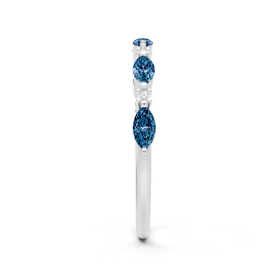Alexandrite Dainty Alternating Prong Station Marquise & Round Half Band