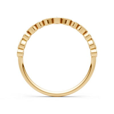 Diamond Dainty Milgrain Stacking Round Cut Ring