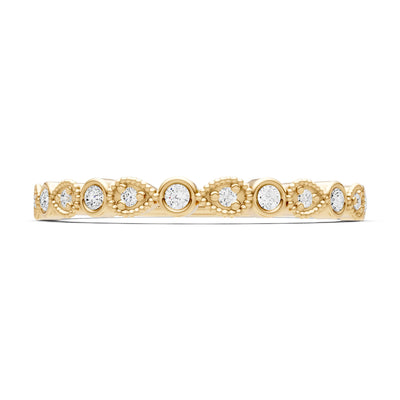 Diamond Dainty Milgrain Stacking Round Cut Ring