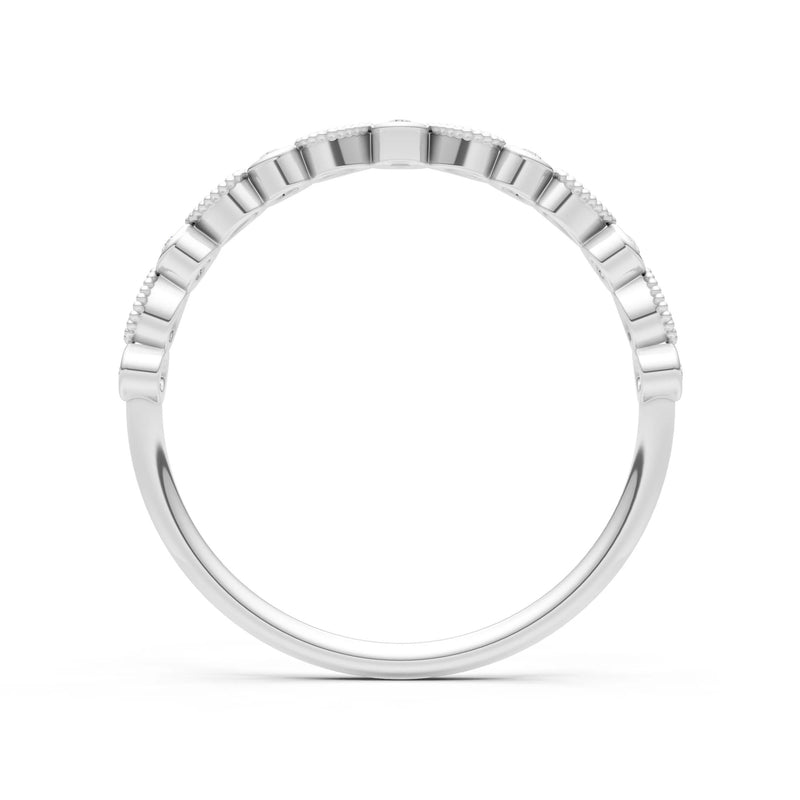 Round Gemstone Dainty Milgrain Stacking Ring