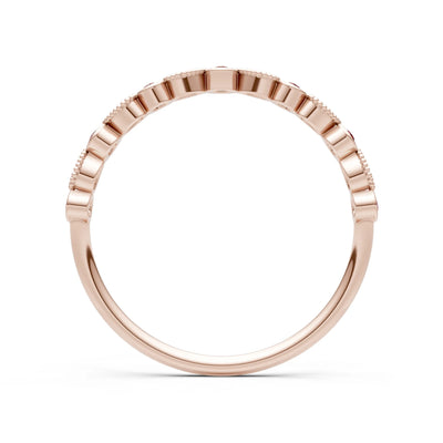 Garnet Dainty Milgrain Stacking Round Cut Ring