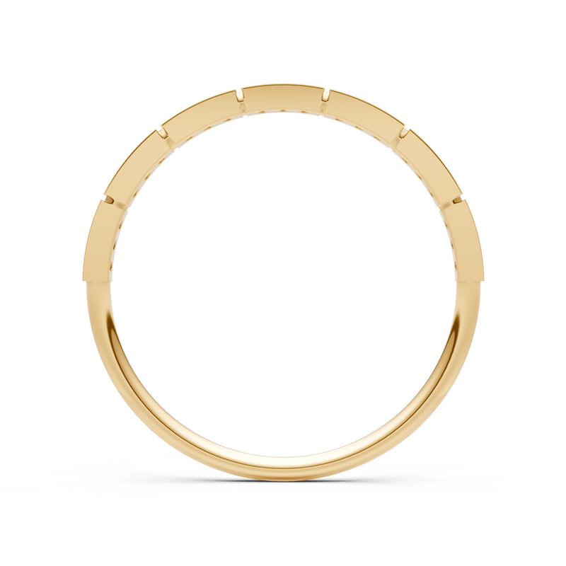 Round Gemstone Dainty Half Eternity Stacking Band