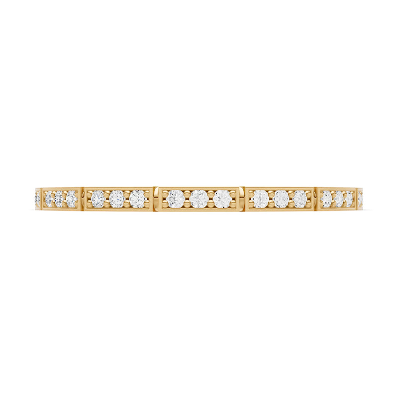 Round Gemstone Dainty Half Eternity Stacking Band