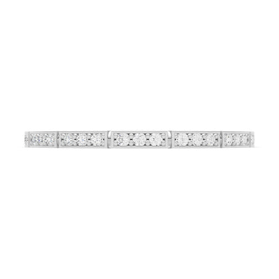 Round Gemstone Dainty Half Eternity Stacking Band