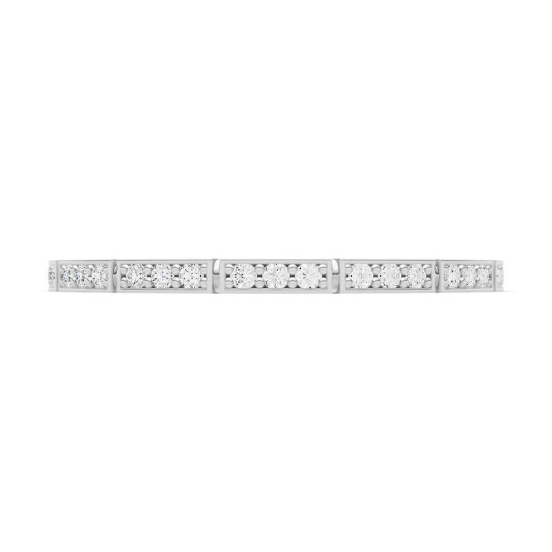 Round Gemstone Dainty Half Eternity Stacking Band