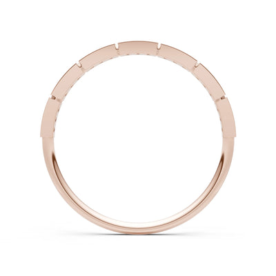 Round Gemstone Dainty Half Eternity Stacking Band